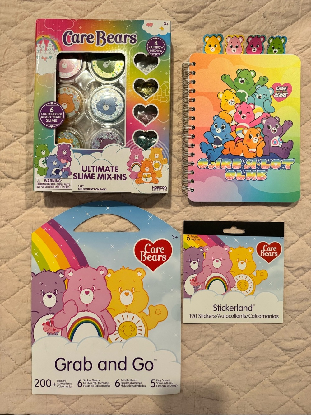 Set of 4 Care Bear toys/crafting items for play or Collecting